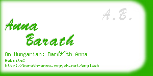 anna barath business card